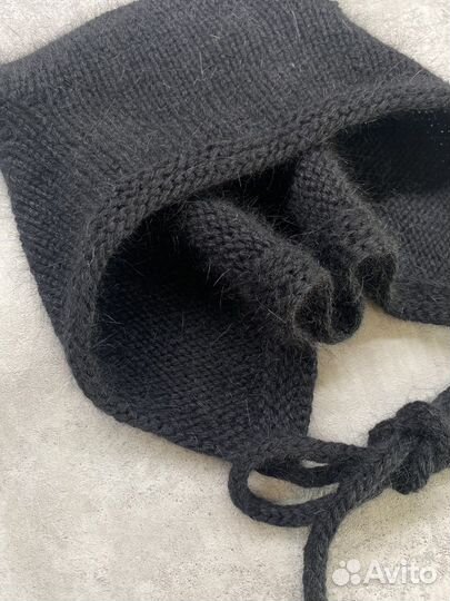 Чепчик женский с ушками, пушистый