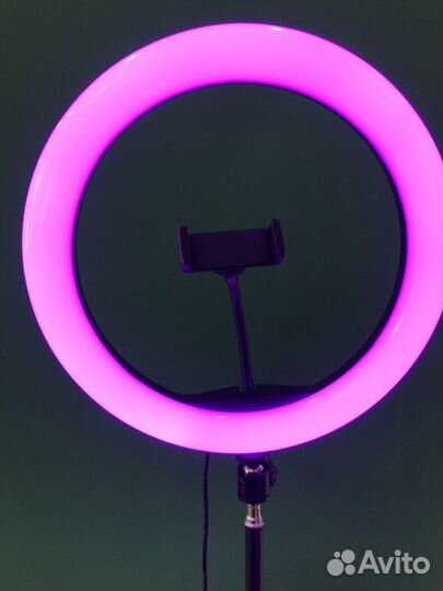 Кольцевая лампа цветная 26 см