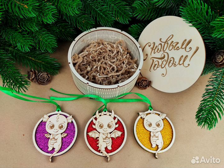 Елочные деревянные игрушки