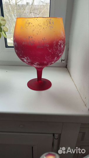 Декоративная ваза стекло