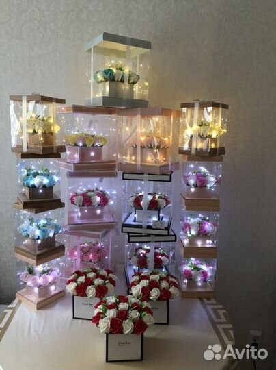 Мыльные розы с гирляндой