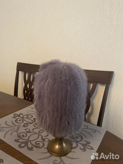 Шапка норковая вязаная