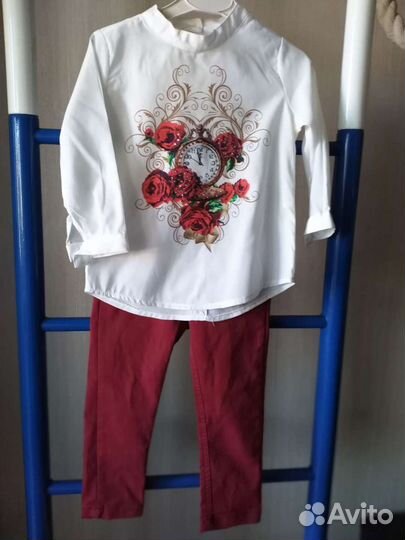 Нарядный комплект с джинсами 92-96см