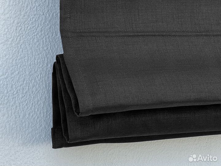 Римские шторы Linen blackout черный шир. 70-220 см