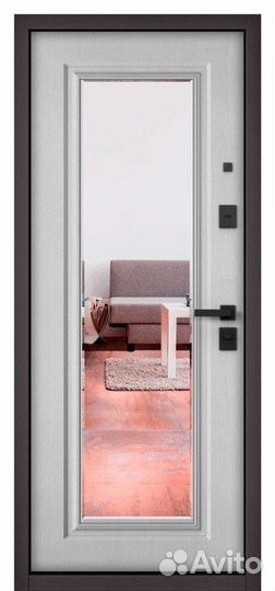 Дверь входная железная с зеркалом