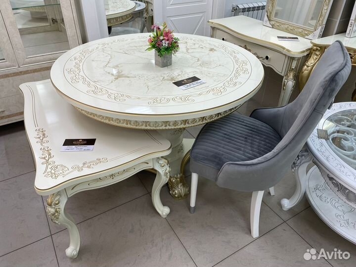 Стол обеденный раздвижной новый круглый