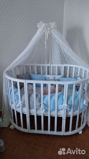 Детская кроватка трансформер с маятником