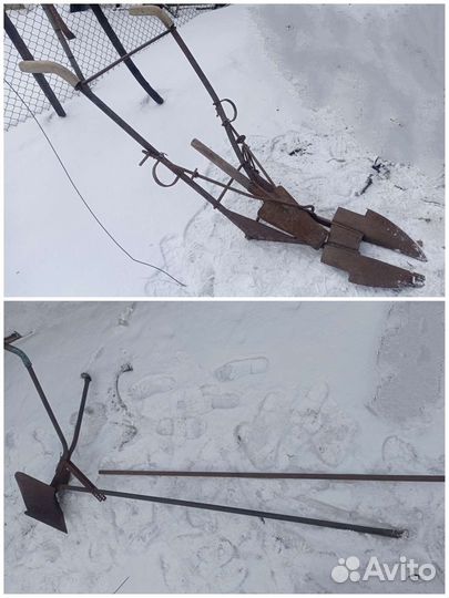 Соха под лошадь и соха ручная. Плуг