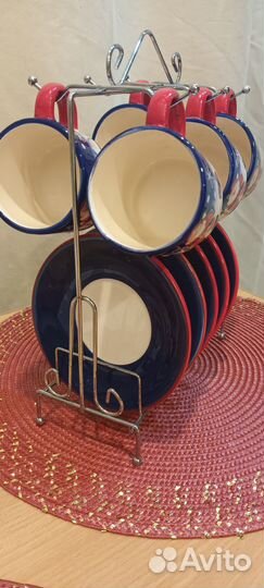 Чайный сервиз новогодний на подставке