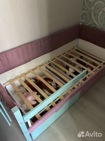 Кровать-тахта мягкая «Svogen мятный-лаванда»