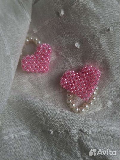 Кольцо из бисера сердце