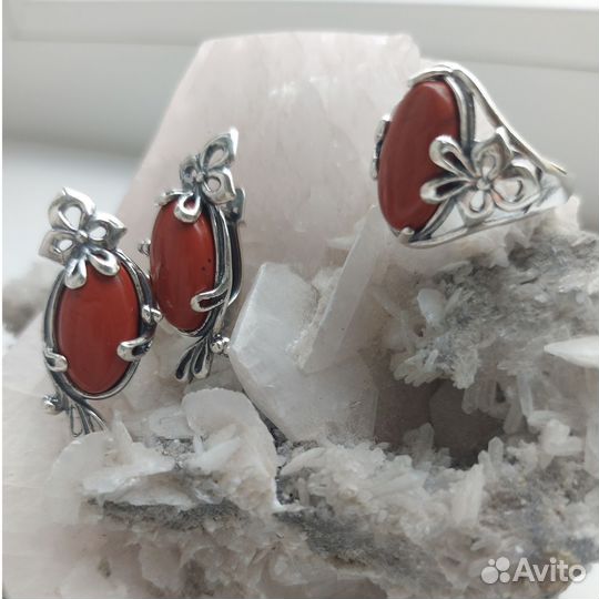 Комплект украшений с яшмой