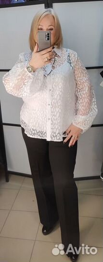 Шикарная нарядный комплект майка,блузка,колье 56