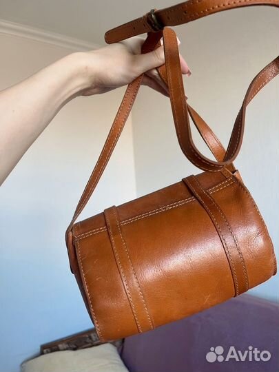 Сумка натуральная кожа коричневая бу Zara