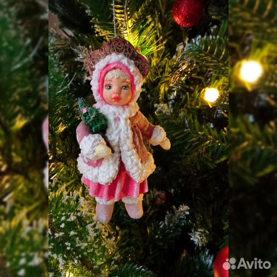 Ватные елочные игрушки. Девочка - снегурочка