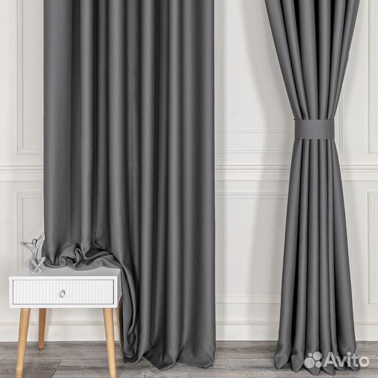 Блэкаут шторы Марсель Темно-серый