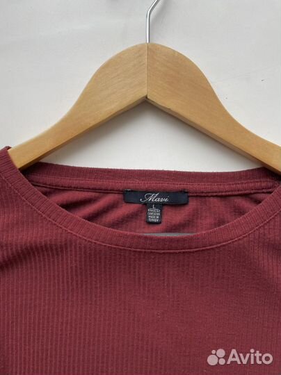 Тонкий лонгслив (бордовый цвет) - mavi