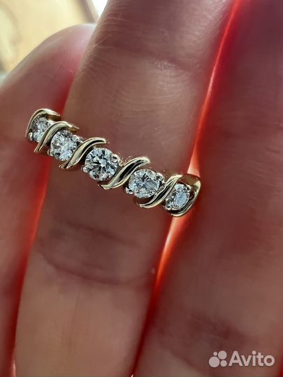 Золотое кольцо Дорожка с брил 0,35 кт р 17