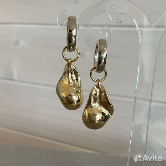 Серьги трансформеры двухцветные