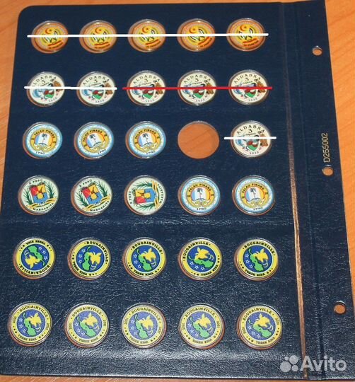 Монеты-жетоны фауна цветная эмаль