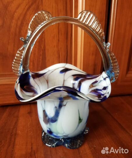 Конфетница цветное стекло СССР