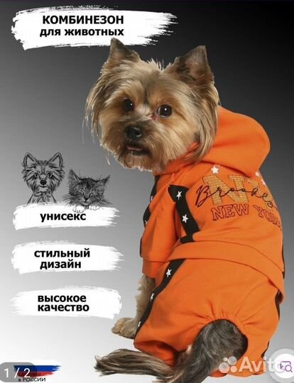 Комбинезон для собак мелких пород