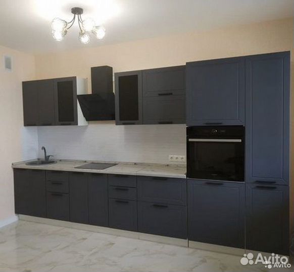 Кухонный гарнитур новый модульный серый