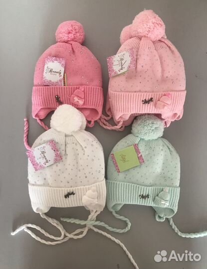 Шапка для девочки 0-3 месяца