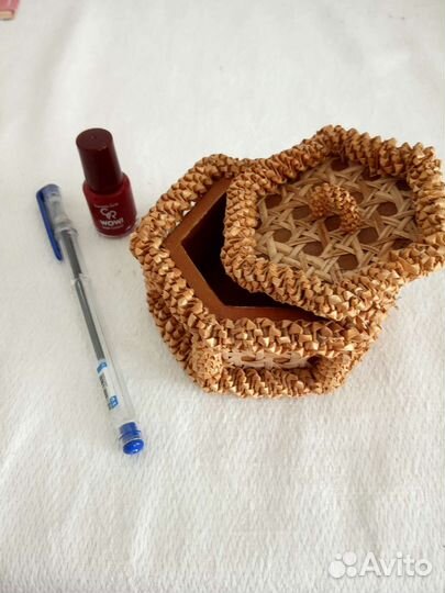 Шкатулка из лозы винтаж