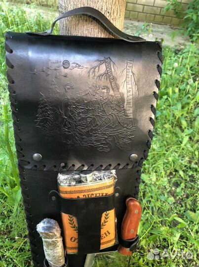 Кожаный колчан с шампурами