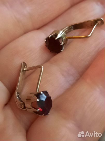 Серебряные серьги СССР 875 пробы