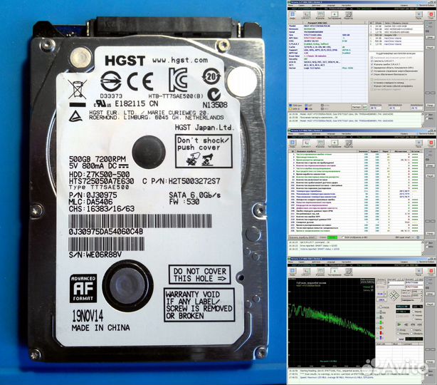 Рабочие б/у жесткие диски 2,5'' и 3,5''