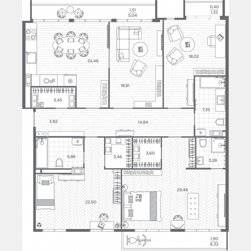 4-к. квартира, 163,1 м², 9/9 эт.