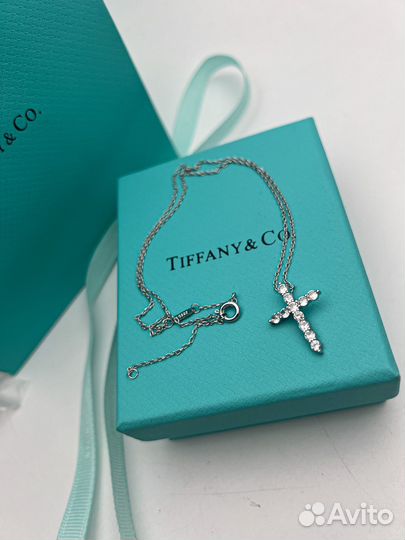 Крест крестик tiffany тифани сталь подвеска