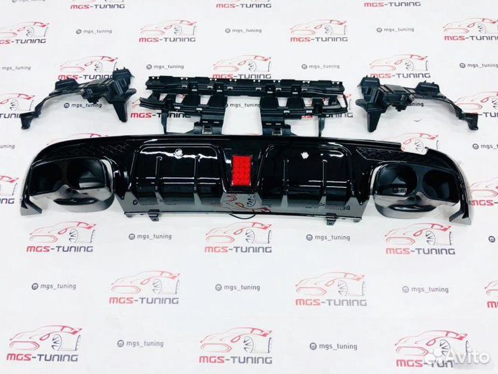 Диффузор с насадками (B) черный Mercedes w205