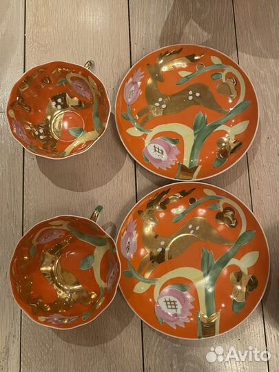 Сервиз чайный Золотой Олень, СССР Дулёво