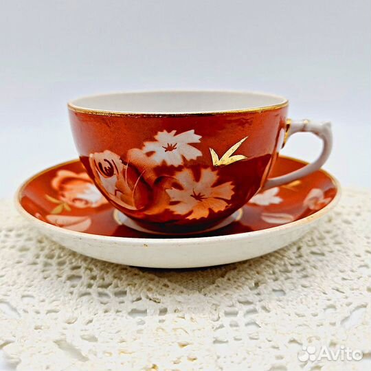 Чайная пара Дулево Терракотовая