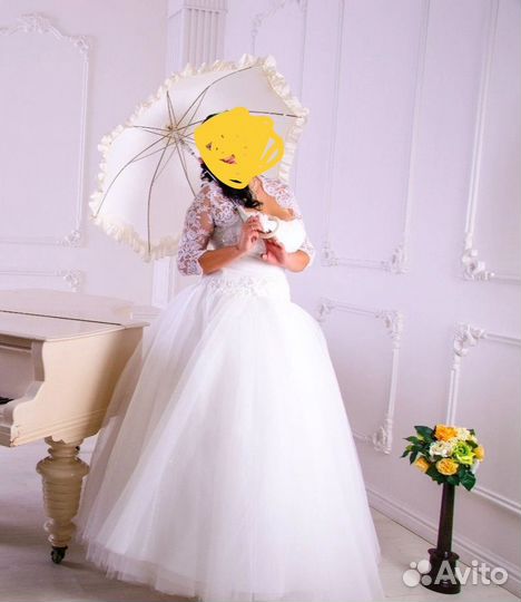 Свадебное платье 48 50 бу