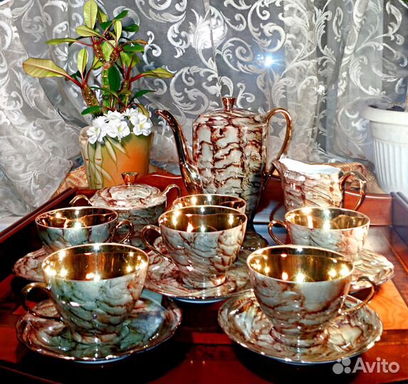 Польский кофейный фарфоровый сервиз Cmielow