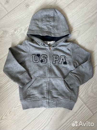 Кофта uspa, рубашка H&M, брюки Ostin, рост 104