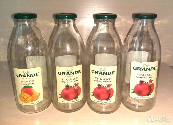 Стеклянные бутыли 1 л 35 шт