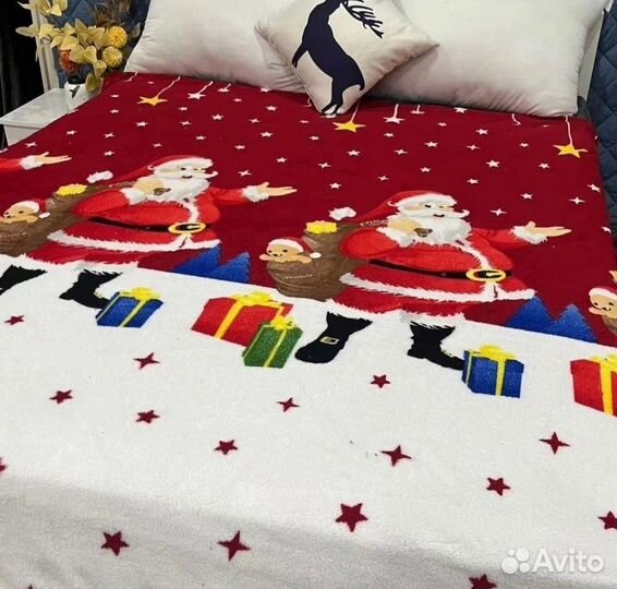 Плед флисовый новогодний