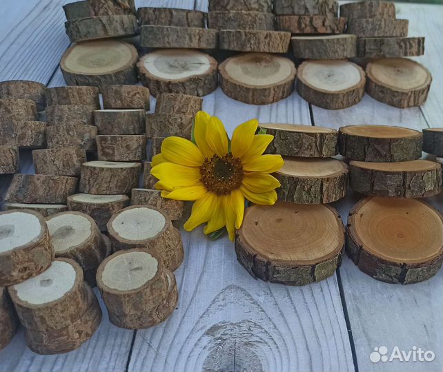 Набор спилов деревянных заготовок для творчества