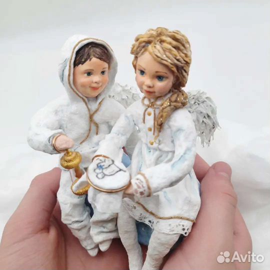 Ватная игрушка ангелочки