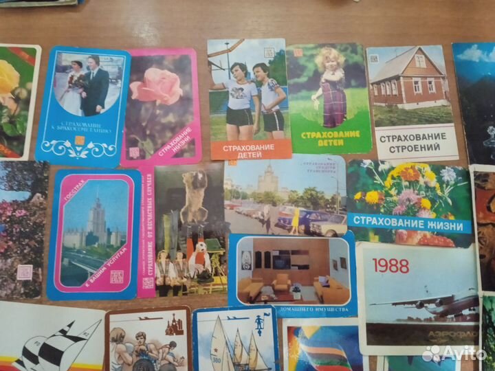 Календарики СССР. Открытки 50-60 г. Переводные