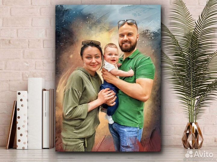 Портрет на холсте по фото на заказ