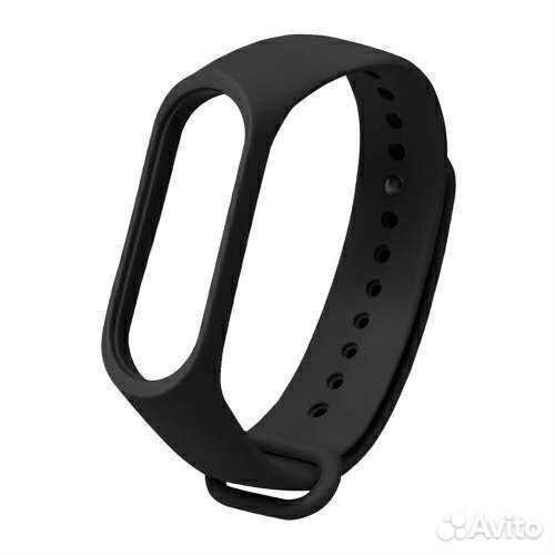 Силиконовый ремешок для Xiaomi Mi Band 5 (Черный)
