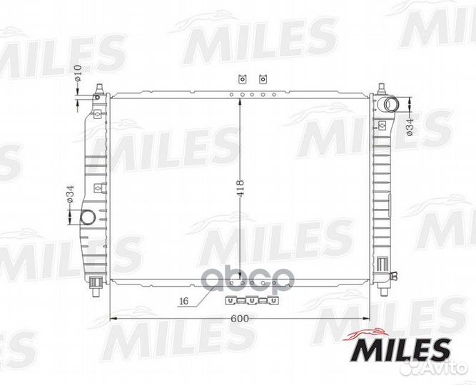 Радиатор (паяный) chevrolet aveo 1.2/1.4 M/T 06