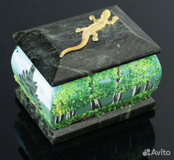 Шкатулка Змеевик натуральный камень новая Серпент