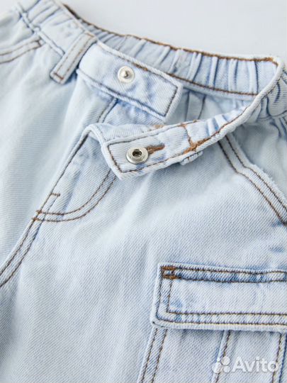 Джинсовые шорты карго zara original 92